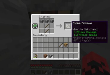 how to make a stone pickaxe in minecraft