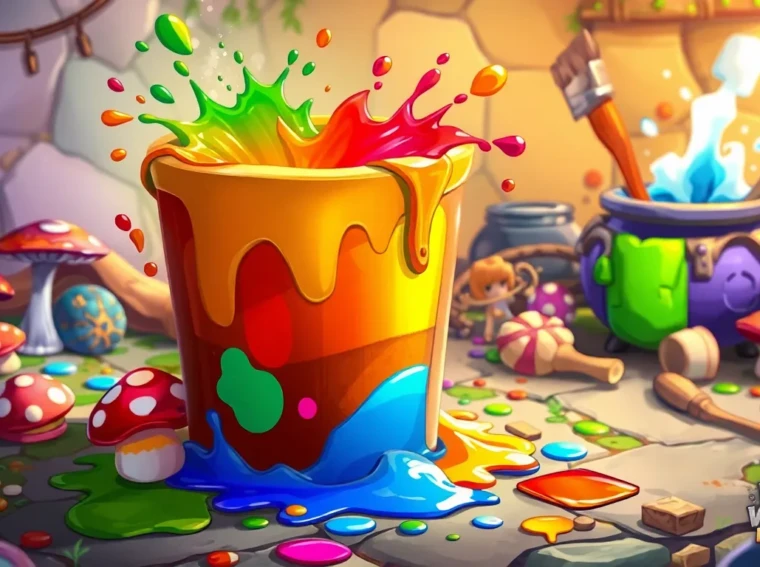 how to get the paint bucket in wacky wizards