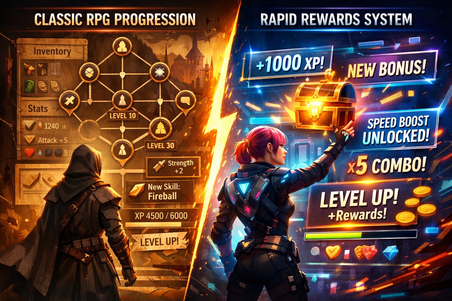 Retention analytics show rapid rewards outperform classic rpg progression